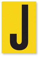 Engineer Grade Vinyl Numbers 3.75" Character Black on yellow J