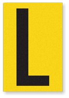 Engineer Grade Vinyl Numbers 3.75" Character Black on yellow L
