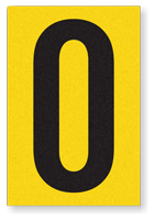 Engineer Grade Vinyl Numbers 3.75" Character Black on yellow O