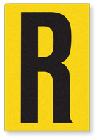Engineer Grade Vinyl Numbers 3.75" Character Black on yellow R