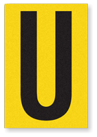 Engineer Grade Vinyl Numbers 3.75" Character Black on yellow U
