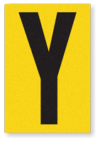 Engineer Grade Vinyl Numbers 3.75" Character Black on yellow Y
