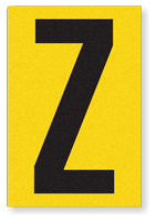 Engineer Grade Vinyl Numbers 3.75" Character Black on yellow Z
