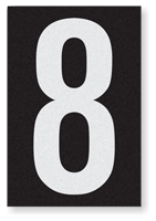 Engineer Grade Vinyl Numbers 3.75" Character White on black 8