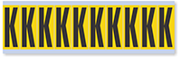 Alphabet 'K' Vinyl Cloth Label, 2 Inch