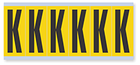 Alphabet 'K' Vinyl Cloth Label, 3 Inch