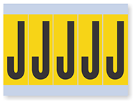 Alphabet 'J' Vinyl Cloth Label, 4 Inch