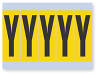 Vinyl Cloth Alphabet 'Y' Label, 4 Inch