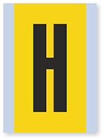 Vinyl Cloth Alphabet 'H' Label, 6 Inch