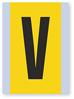 Vinyl Cloth Alphabet 'V' Label, 6 Inch