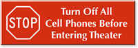 Turn Off Cell Phones Engraved Sign
