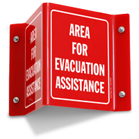 Area For Evacuation Assistance Projecting Sign
