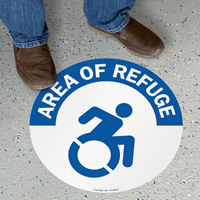 Area of Refuge Floor Sign, Updated Accessible Symbol