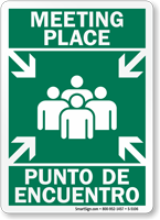 Bilingual Meeting Place / Punto De Encuentro Sign