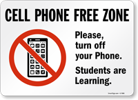 Cell Phone Free Zone Sign