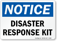 Disaster Response Kit OSHA Notice Sign