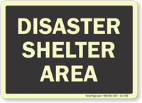 Disaster Shelter Area Evacuation Sign