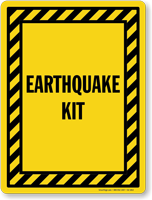 Earthquake Kit Sign