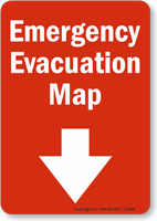 Emergency Evacuation Map With Arrow Sign