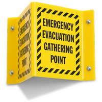 Emergency Evacuation Point Projecting Sign