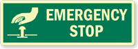 Emergency Stop Glow Electrical Safety Label