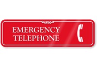 Emergency Telephone ShowCase Wall Sign