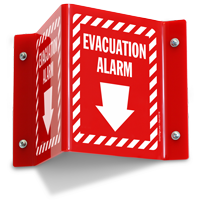 Evacuation Alarm Projecting Sign