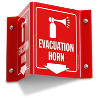 Evacuation Horn Projecting Sign