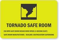 Custom Tornado Safe Room Sign