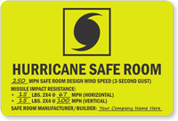 Hurricane Safe Room Evacuation Sign