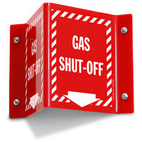 Gas Shut Off Projecting Sign
