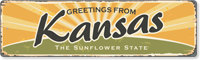 Greetings From Kansas The Sunflower State Vintage Sign