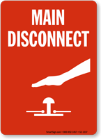 Main Disconnect Fire And Emergency Sign