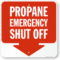 Propane Emergency Shut Off Aluminum Sign