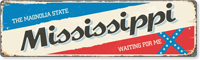 The Magnolia State Vintage Mississippi Sign