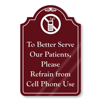 Refrain From Cell Phone Use ShowCase Sign
