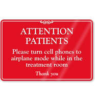 Turn Cell Phones to Airplane Mode Showcase Sign