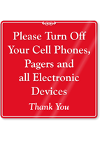 Turn Off Your Cell Phones Showcase Sign