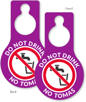 Do Not Drink Pear Shaped Door Hang Tag