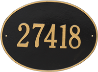 Hawthorne Oval Estate Wall Address Plaque, One Line