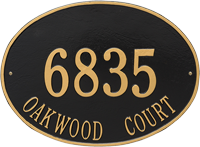 Hawthorne Oval Estate Wall Address Plaque, Two Lines