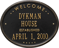 Welcome Oval House Standard Wall Address Plaque
