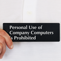 Personal Use of Company Computers Prohibited Sign