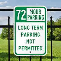 72 Hour Time Limit Parking Sign