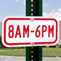 8am to 6pm Supplemental Parking Sign