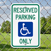 Reserved Parking Only Handicapped Sign