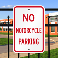 NO MOTORCYCLE PARKING Aluminum Parking Sign