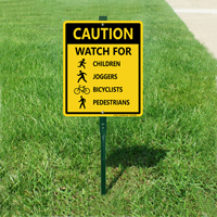 Watch For Children, Joggers, Bicyclists, Pedestrians Sign