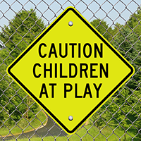 Children At Play Diamond Grade School Sign