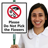 Do Not Pick The Flowers Lawnboss Sign
